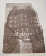 Grand Hotel Scarborough etching by Michael Atkin